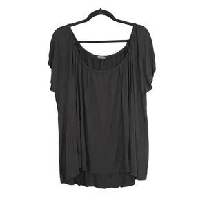 MIMI & COCO Black Short Sleeve Oversized Flowy Blouse M
